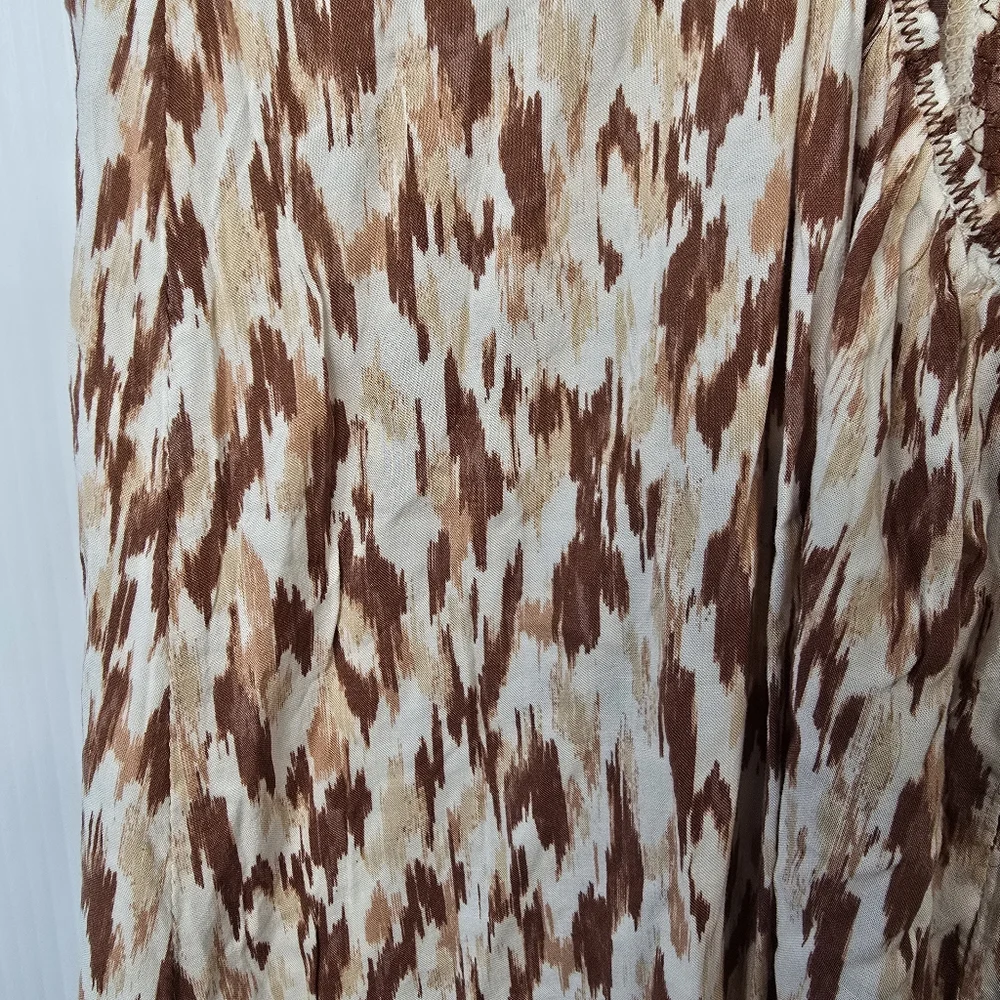 NWT aerie Leopard Print Spaghetti Strap Maxi Dress Beaded Strap Front Slit SizeL - Picture 12 of 15